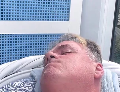 Hunk Stepdaddy Bear Naked Sunbathing in the Veranda 6