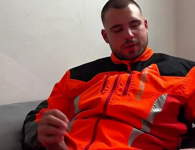 Tyler Blake Hivis Workwear, Muscle Flex, Dildo Play, Jerking off in Gear.