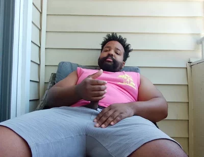 BBC Stepdaddy Gets High and Strokes Himself to Nut on Balcony