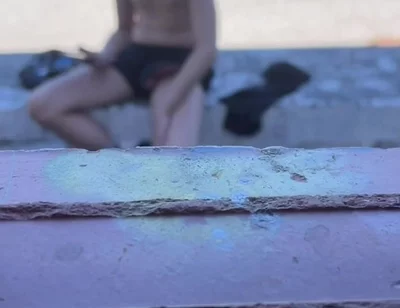 Amateur Boy Caught Freeballing and Exposing His Boner