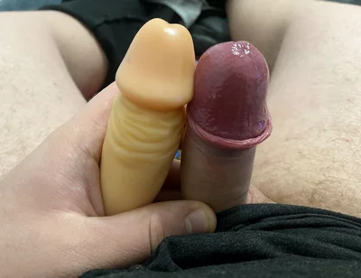 Masturbation with Rubber Cock