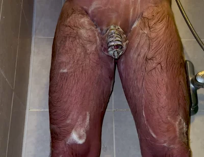 I'm Taking a Shower with a Chastity Belt on My Penis!