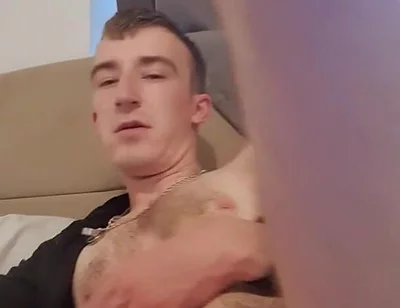 Skinny Lad Trys to Fuck Himself with Huge Cock
