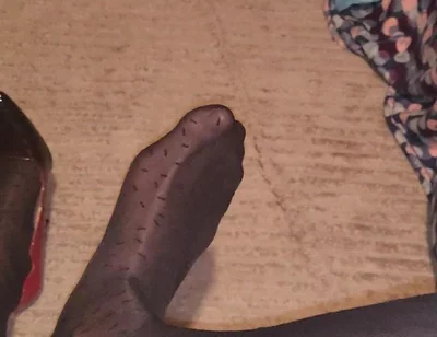 Teasing My Pattern Black Pantyhose