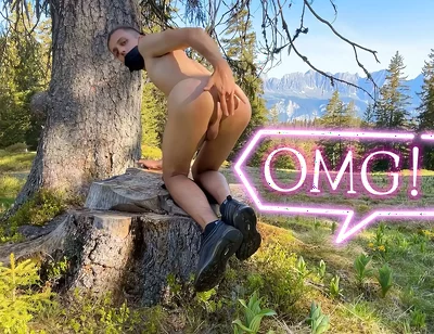 Public Ass Play with Self Facial in Public