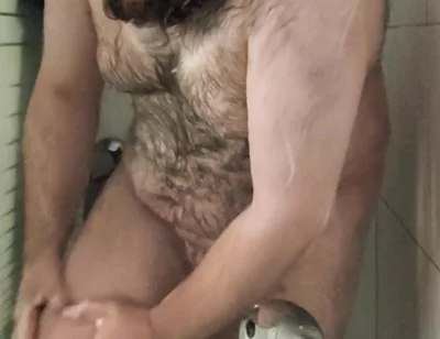 Fat Bear Taking a Shower
