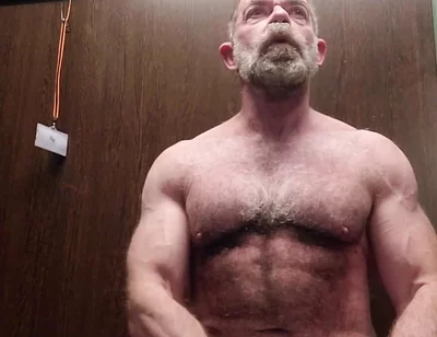 Hairy Stepdaddy Solo in Lockerroom