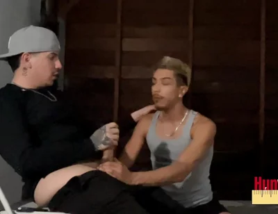 Gay Cholo Sucks Gang Thugs Cock
