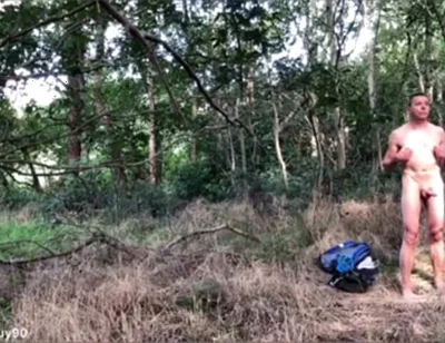 Naked Dude Cruisung in the Woods
