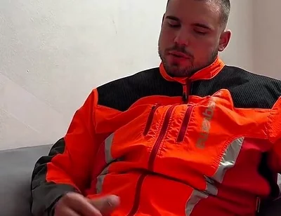 Tyler Blake Hivis Workwear, Muscle Flex, Dildo Play, Jerking off in Gear.