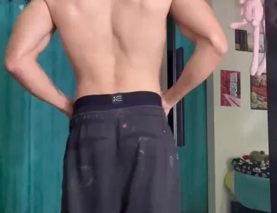 Mr Muscle Tiago Florez You Flex the Muscles of His Back so That You Love