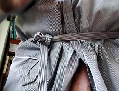 You See Pops Big Floppy Cock and Man Sack in His Robe