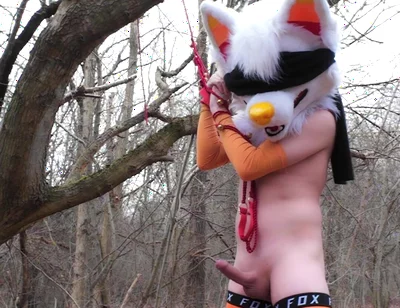 Bondaged Young Twink Piss in Forest
