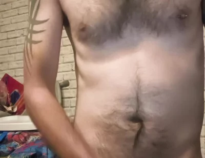 Big Dick Wanking and Smoking Topless