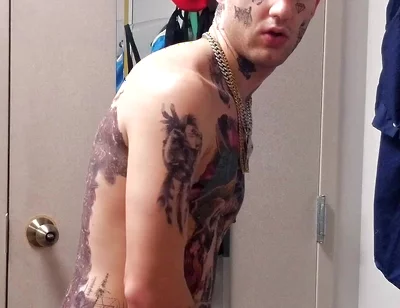 Face Tatted Dildo Fucking