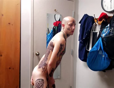 Face Tatted Dildo Fucking