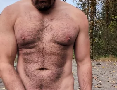 Milking a Load on a Beach in the Woods