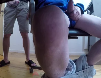 Got Caught Jerking off by My Flatmate and Got My First Gay BJ