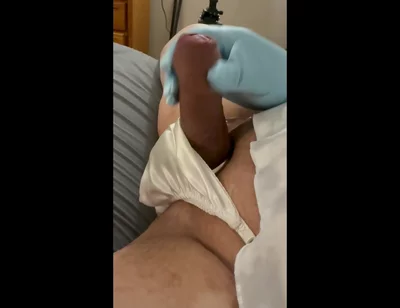Little White Satin Thong Play