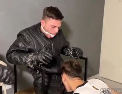 Bound biker boys cuming