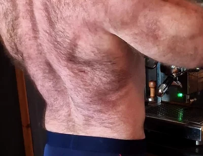 Muscle Bear Has Coffee