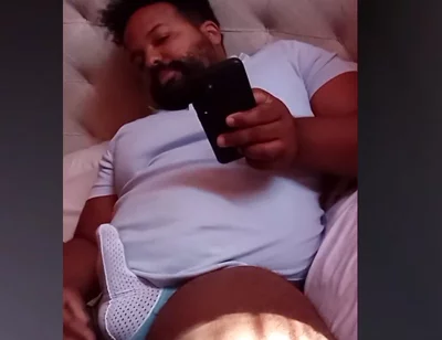 Stepdaddy Bear Plays with Covered Cock on Live