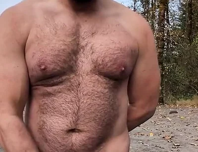 Milking a Load on a Beach in the Woods