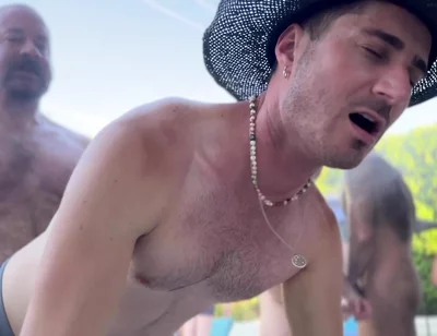 Massive Gay Poolside Orgy