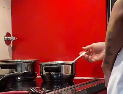 Jacking off and Cumming in the Kitchen