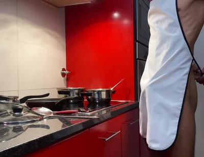 Jacking off and Cumming in the Kitchen