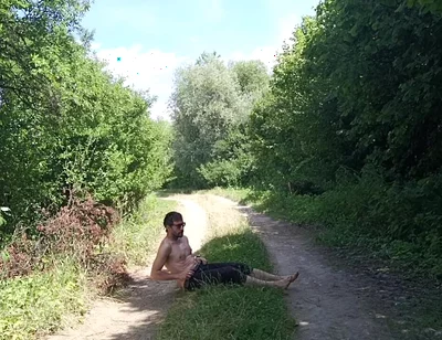 Risky Cock Jerking on an Abandoned Field / Risky Solo Outdoors