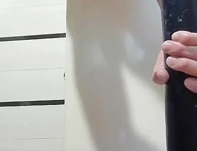 Lying on the Floor, I Insert a Long Toy Into My Sweet Young Ass, Enjoy Myself, and Expose My Large Anal Prolapse
