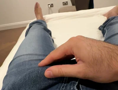 POV Solo Masturbation in Blue Jeans - Cumming in Fleshlight