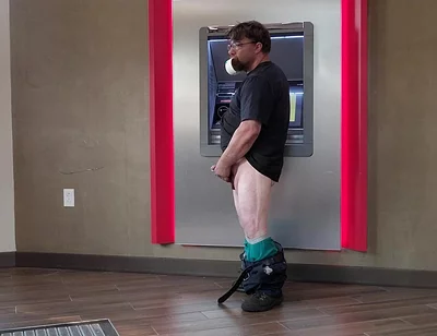 Jerking off at Bank