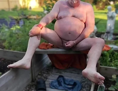 Enjoying My Backyard - Naked!