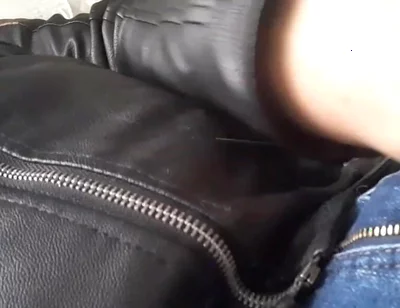 Cumming on a Leather Jacket