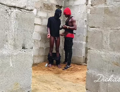 Ebony Slime Waist Got Smashed on the Wall of an Uncompleted Building Doggy
