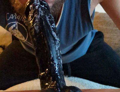 Very Sloppy Dildo Deepthroat, a Lot of Saliva Is Running Down the Cock