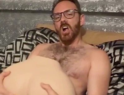 Stroking the Tip of My Big Dick with My Ass Doll