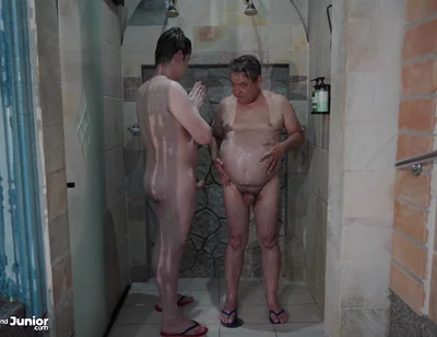 Stepdaddy Taking a Shower with His Boy