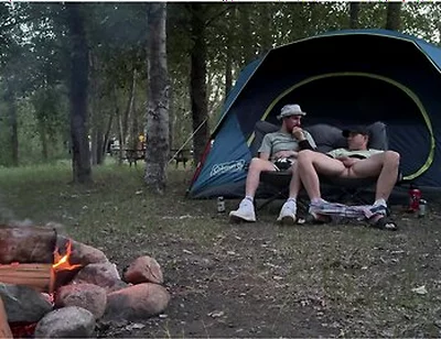 Sucking His Mushroom Head While Camping