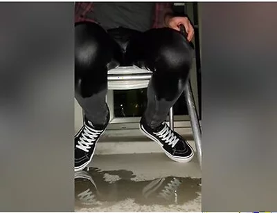 Pissing Skinny Jeans On Balcony