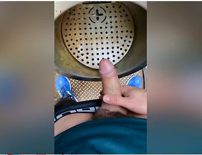 Risky Jerk-off In A Public Urinal In A Dutch Park