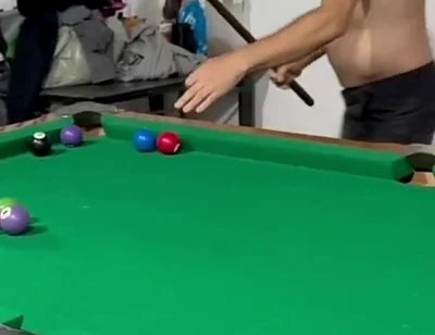 Sr Carmona and Victor Ferraz Playing Naked Billiards