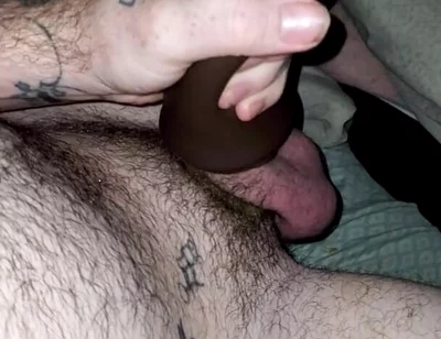 White Boy Uses Ebony Pocket Pussy to Get off