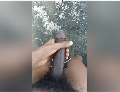 Morning Verbal Jerking Off Big Black African Dick Outside Huge Cumshot Feet