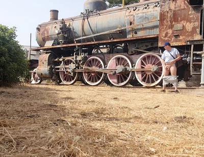 Nude Near an Old Train