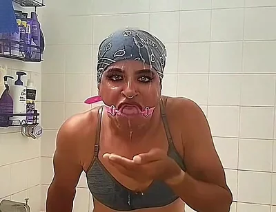 Kris Reelz - Self Face Spit,agagging on a Mouth Ring