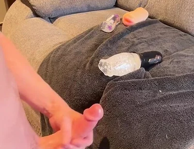 Multiple Masturbation Toys and Multiple Cumshots