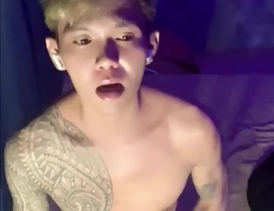 Filipino Inked Horny Twink Teasing and Masturbating Until He Cums